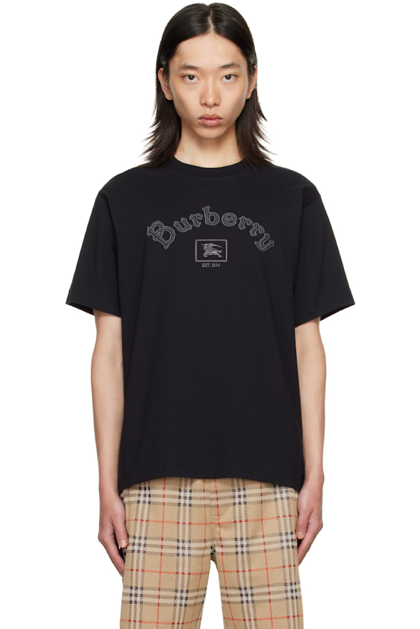 Cotton jersey T-shirt.

· Rib-knit crewneck
· Logo and graphic embroidered at front

Supplier color: Black