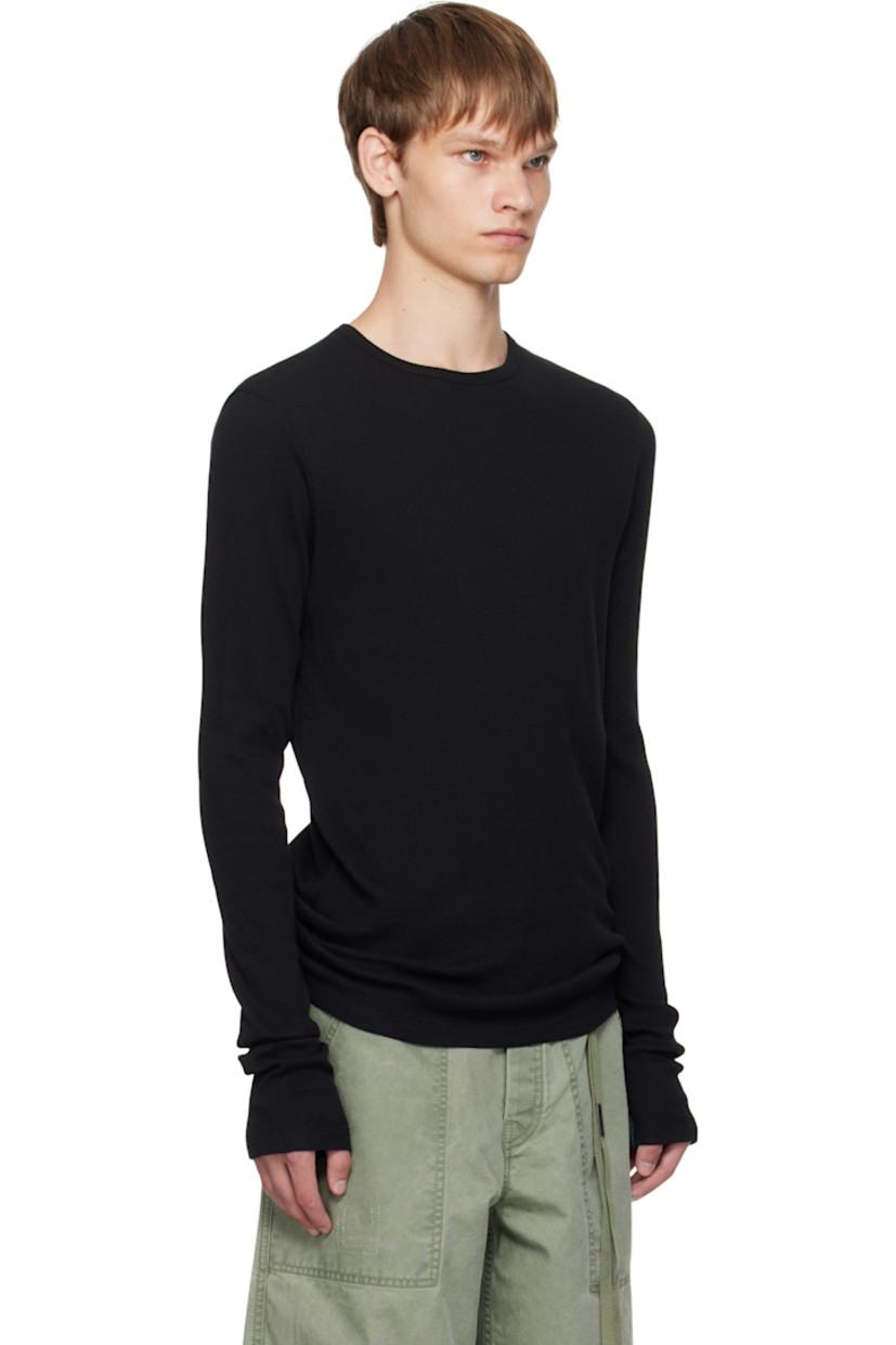 Cotton ribbed jersey T-shirt. Crewneck.

Supplier color: Black