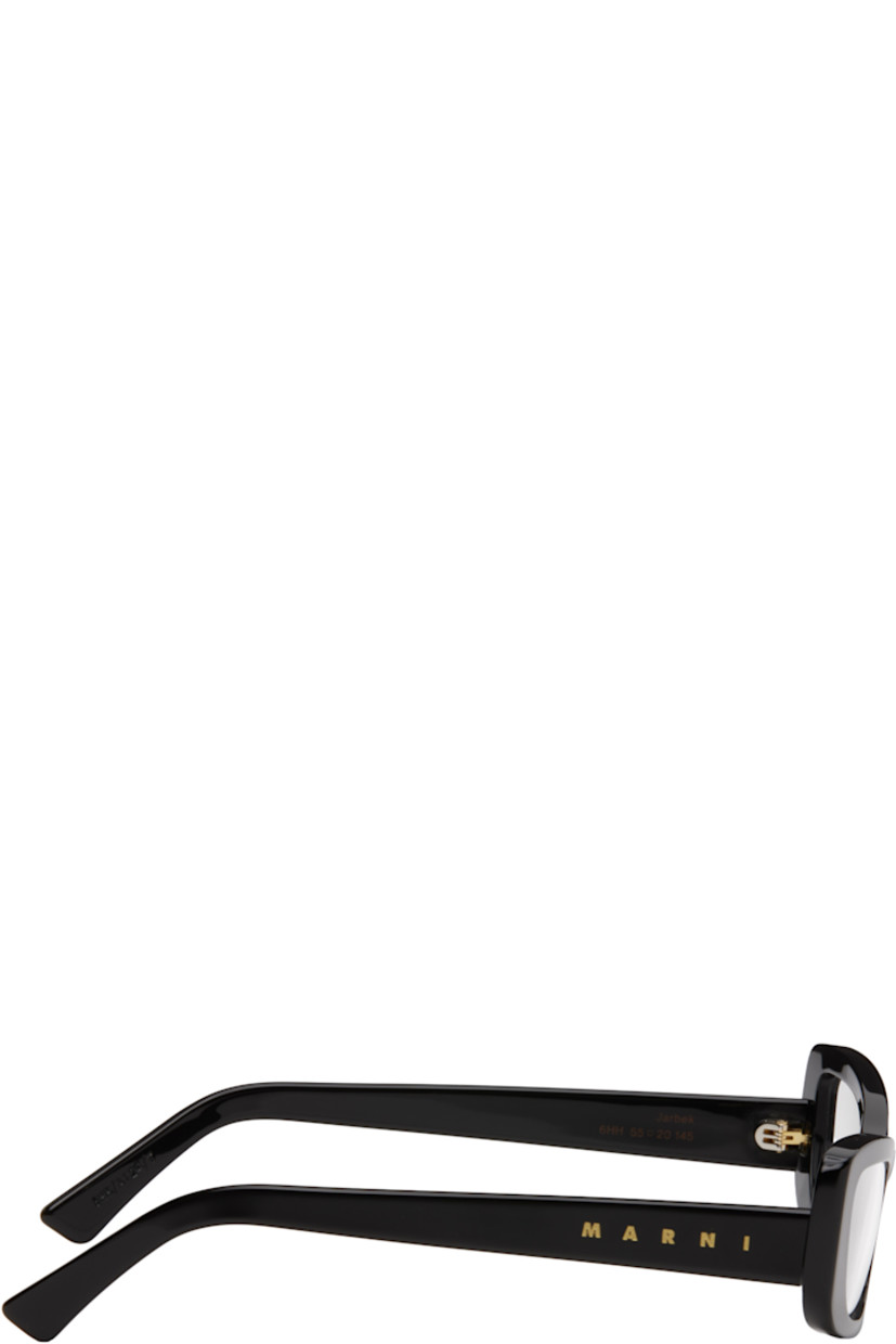 Handcrafted cat-eye acetate-frame optical glasses in black.

· Integrated nose pads
· Logo stamp at temples
· Includes pouch
· Size: 55.20 145

Supplier color: Black