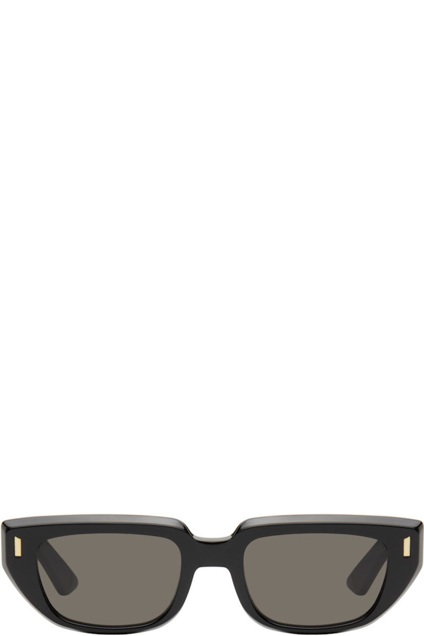 Handcrafted rectangular acetate-frame sunglasses in black.

· Gray lenses
· 100% UV protection, category 3
· Integrated nose pads
· Logo etched at temples 
· Includes pouch
· Size: 55.19 145

Supplier color: Black