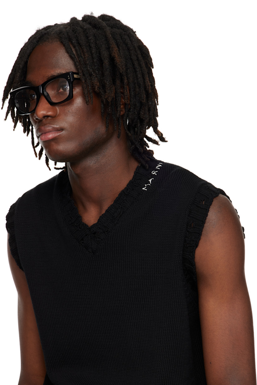 Handcrafted rectangular acetate-frame optical glasses in black.

· Integrated nose pads
· Logo engraved at temples
· Exposed core wires
· Includes pouch
· Size: 55.21 145

Part of the Marni x RETROSUPERFUTURE collaboration.

Supplier color: Optical black