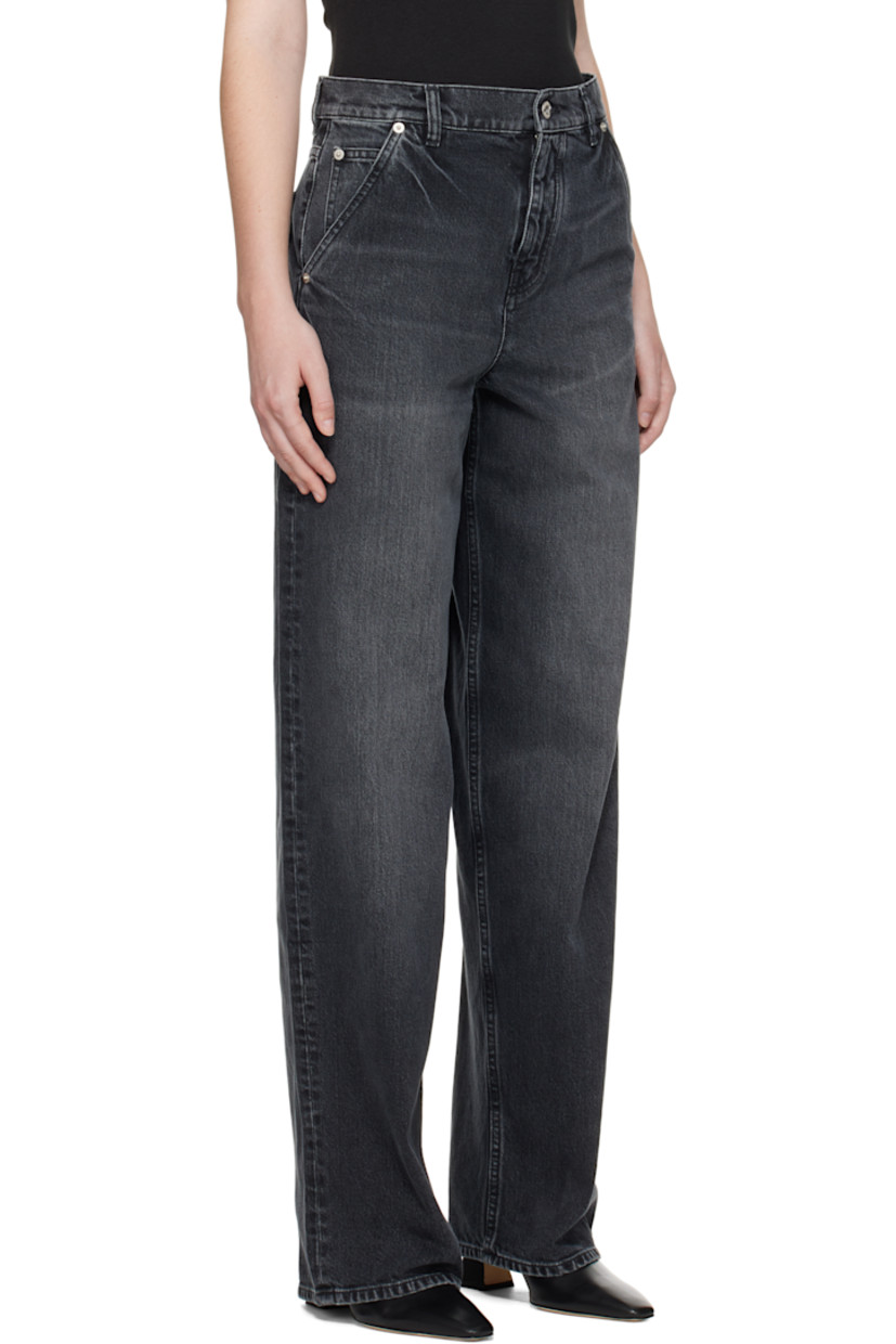 Stretch denim jeans. 

· Stonewashed
· Fading and whiskering throughout 
· Belt loops
· Five-pocket styling
· Zip fly 
· Logo patch at back waistband
· Cinch tab at back waist

Part of the Kenzo x Futura 2000 collaboration. 

Supplier color: Medium stone black denim