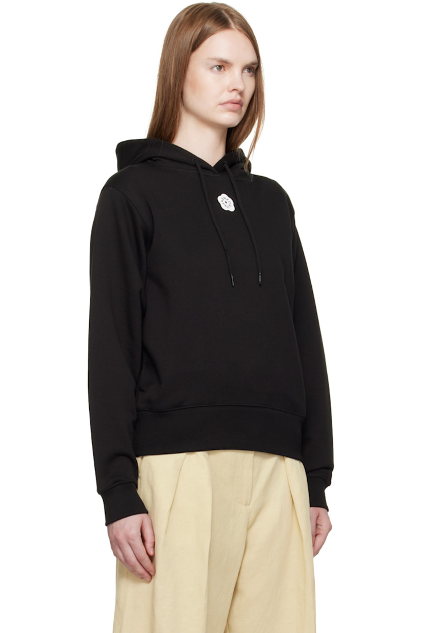 French terry hoodie. 

· Drawstring at hood
· Logo graphic printed at chest and back
· Seam pockets at waist
· Rib-knit hem and cuffs

Supplier color: Black