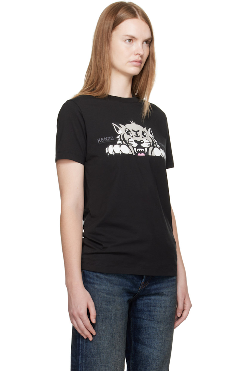 Cotton jersey T-shirt. 

· Rib-knit crewneck
· Logo and graphic printed at front 
· Logo printed at back 
 
Supplier color: Black