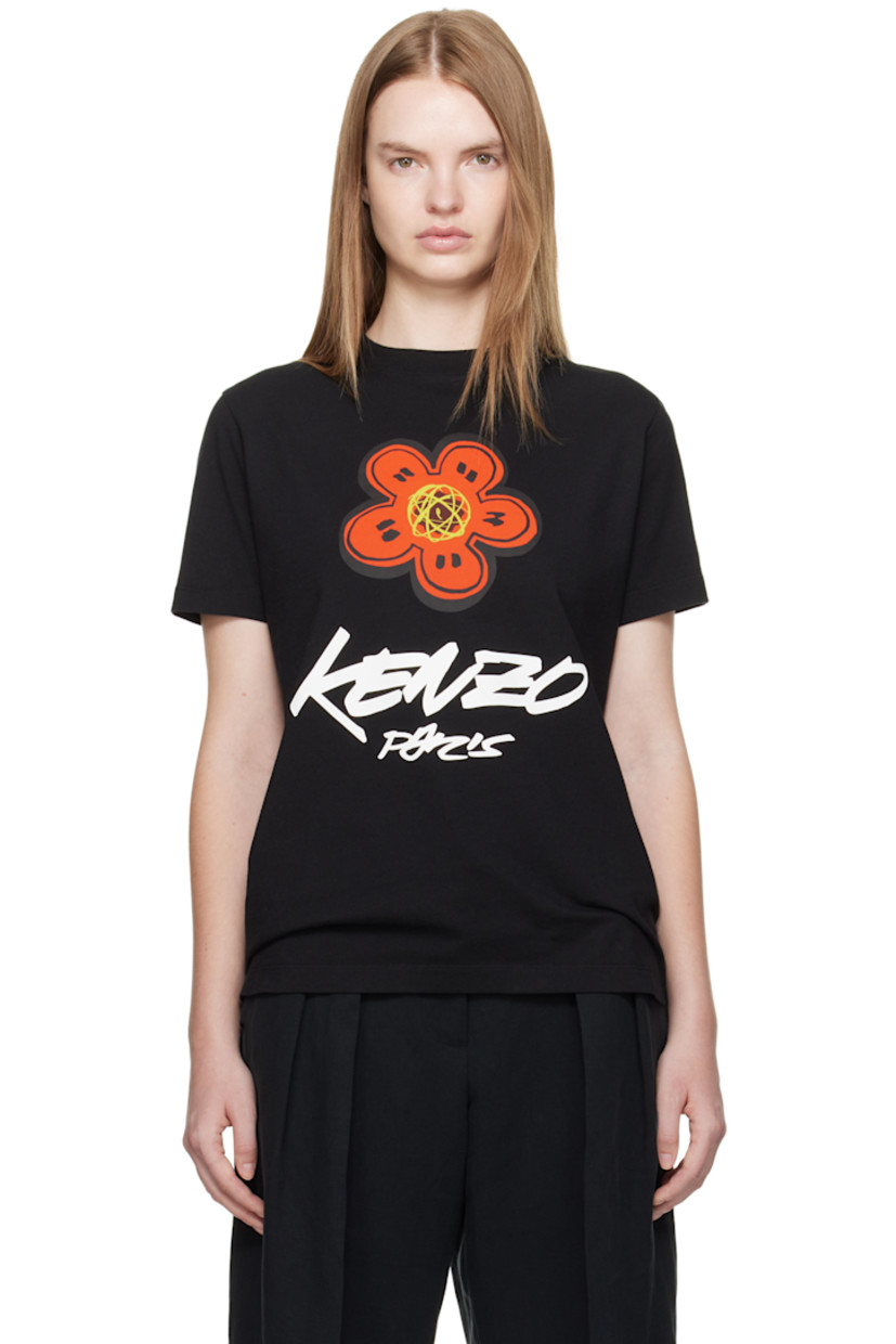 Cotton jersey T-shirt. 

· Rib-knit crewneck
· Logo graphic printed at front 
· Logo patch at back collar 

Part of the Kenzo x Futura 2000 collaboration.

Supplier color: Black