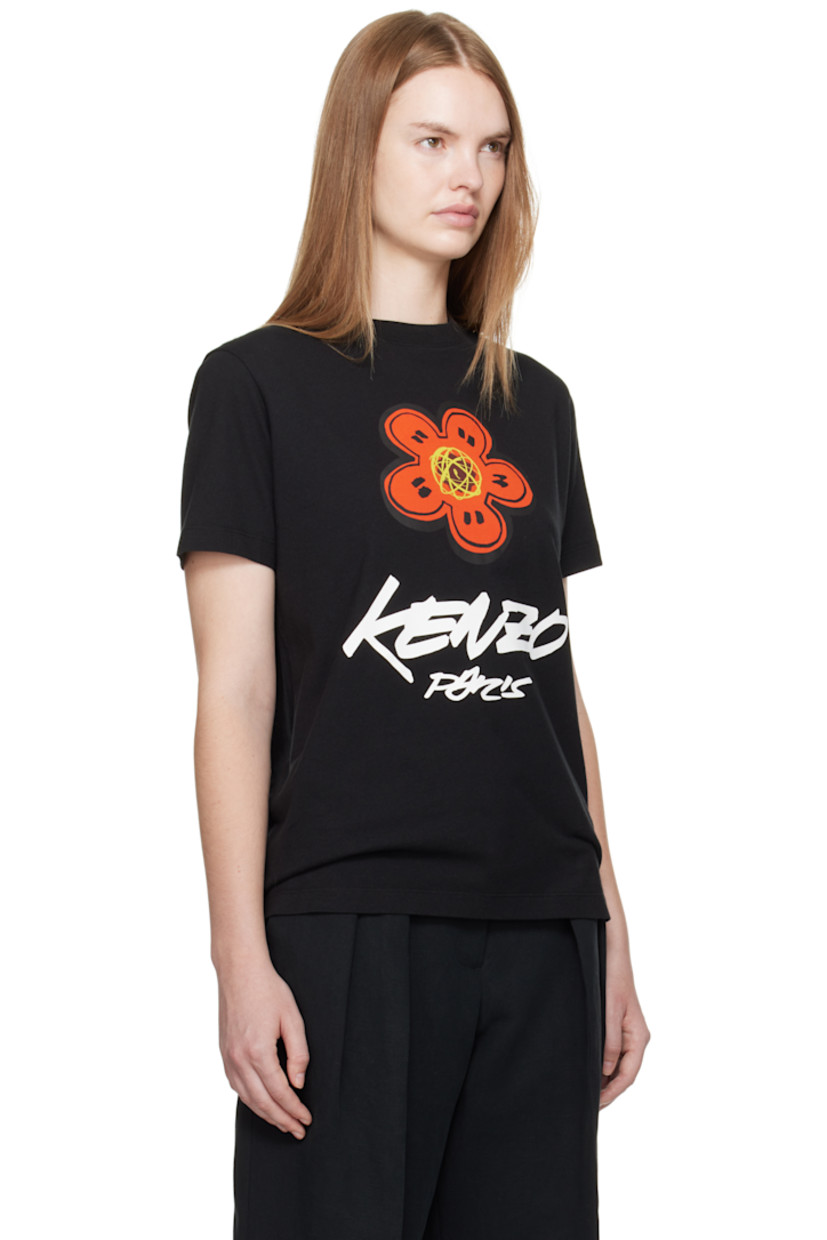 Cotton jersey T-shirt. 

· Rib-knit crewneck
· Logo graphic printed at front 
· Logo patch at back collar 

Part of the Kenzo x Futura 2000 collaboration.

Supplier color: Black