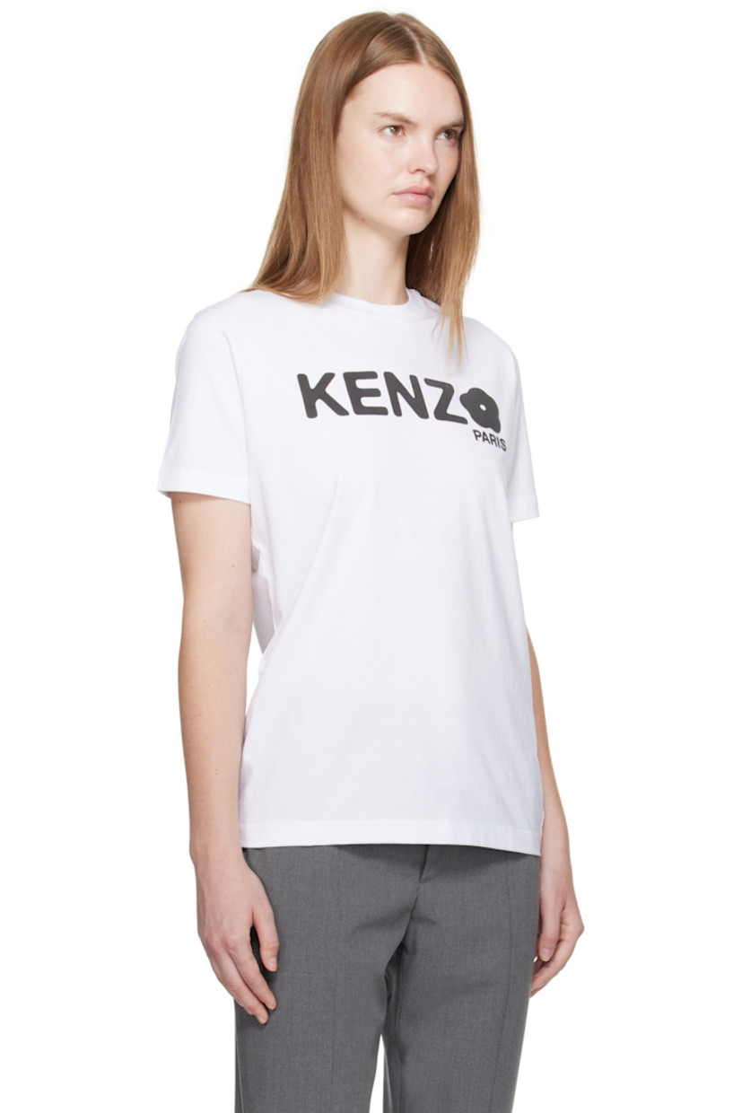 Cotton jersey T-shirt. 

· Rib-knit crewneck
· Logo graphic printed at front 

Supplier color: White