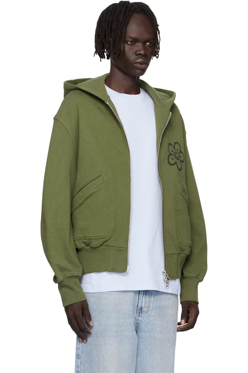 Stretch GOTS-certified organic cotton French terry hoodie.

· Two-way zip closure
· Logo printed at chest and back
· Patch pockets at front
· Rib-knit hem and cuffs
· Text printed at back

Part of the Kenzo x Futura 2000 collaboration.
 
Supplier color: Khaki