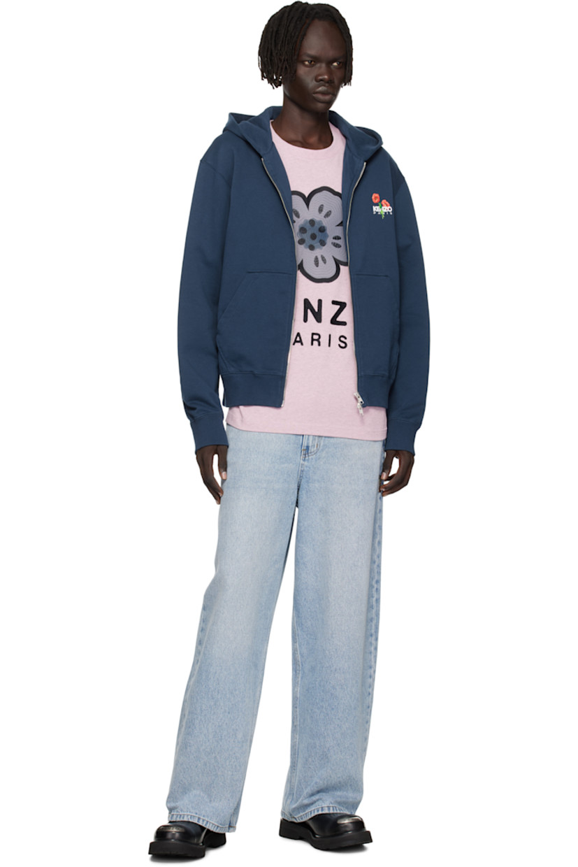 GOTS-certified organic cotton French terry hoodie.

· Two-way zip closure
· Logo graphic printed at chest and back
· Patch pockets at front
· Rib-knit hem and cuffs

Supplier color: Midnight blue