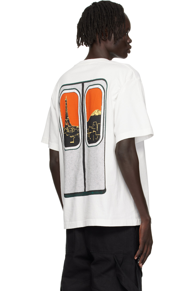 GOTS-certified organic cotton jersey T-shirt.

· Rib-knit crewneck
· Logo printed at chest
· Graphic printed at back

Supplier color: Off white