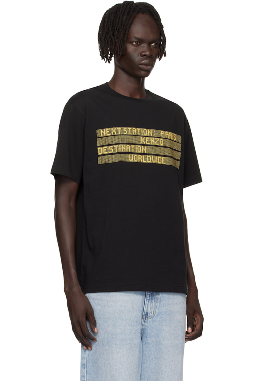 GOTS-certified organic cotton jersey T-shirt.

· Rib-knit crewneck
· Text and logo printed at front

Supplier color: Black