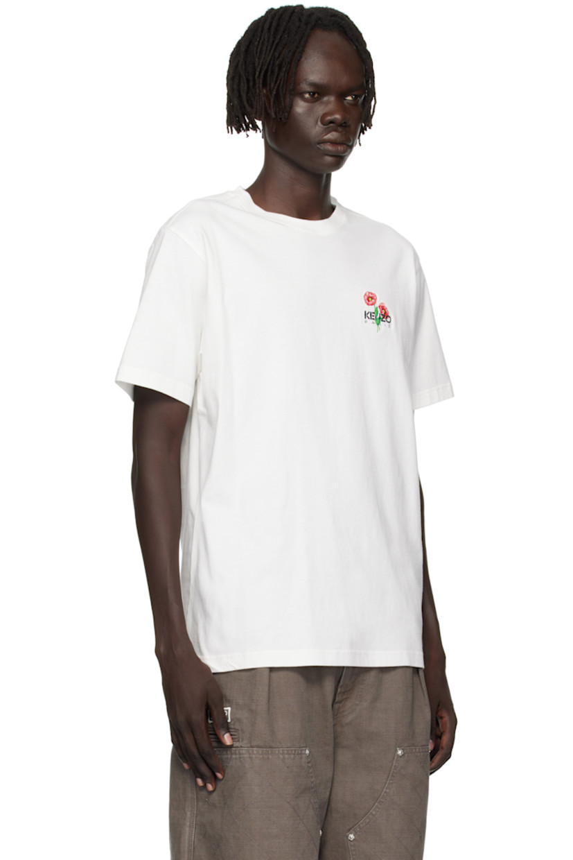 Organic cotton jersey T-shirt.

· GOTS-certified
· Rib-knit crewneck
· Logo graphic embroidered at chest

Supplier color: Off white