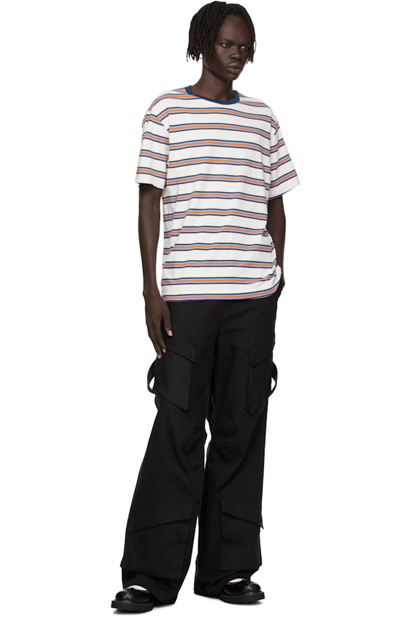 Cotton- and linen-blend jersey T-shirt.

· GOTS-certified organic cotton
· Stripes throughout
· Rib-knit crewneck
· Logo embroidered at chest

Supplier color: Off white