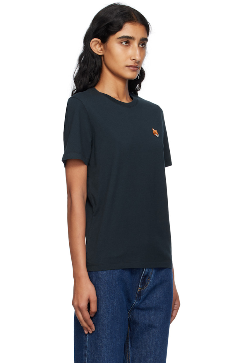 Cotton jersey T-shirt.

· Rib-knit crewneck
· Embroidered logo patch at chest

Supplier color: Classic navy