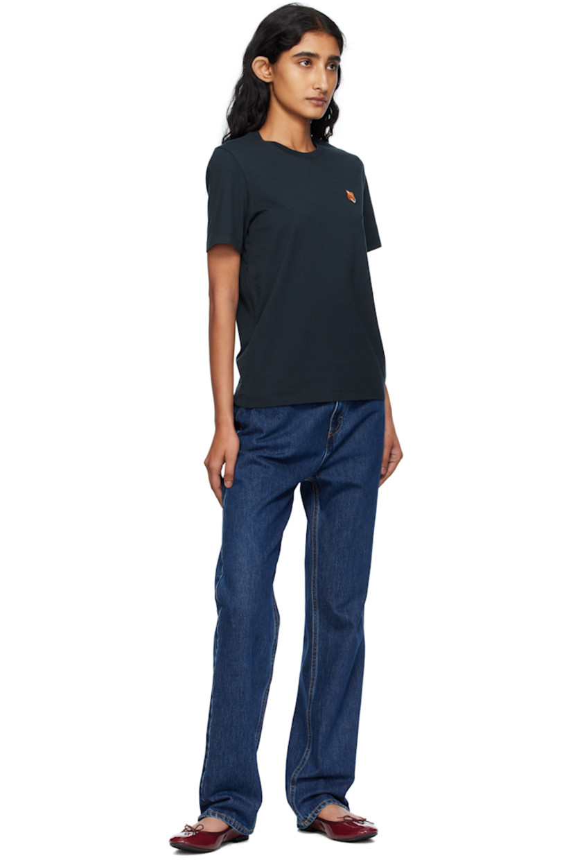 Cotton jersey T-shirt.

· Rib-knit crewneck
· Embroidered logo patch at chest

Supplier color: Classic navy