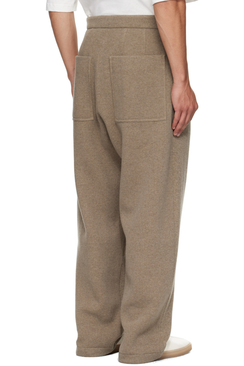 Knit wool- and cashmere-blend trousers.

· Two-pocket styling
· Zip fly 
· Pleats at front 

Supplier color: Mud