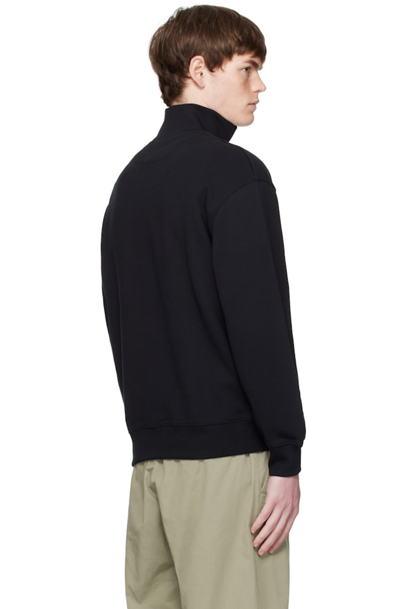 Cotton French terry sweatshirt. 

· Rib-knit stand collar, cuffs, and hem
· Half-zip closure
· Logo patch embroidered at chest

Supplier color: Black