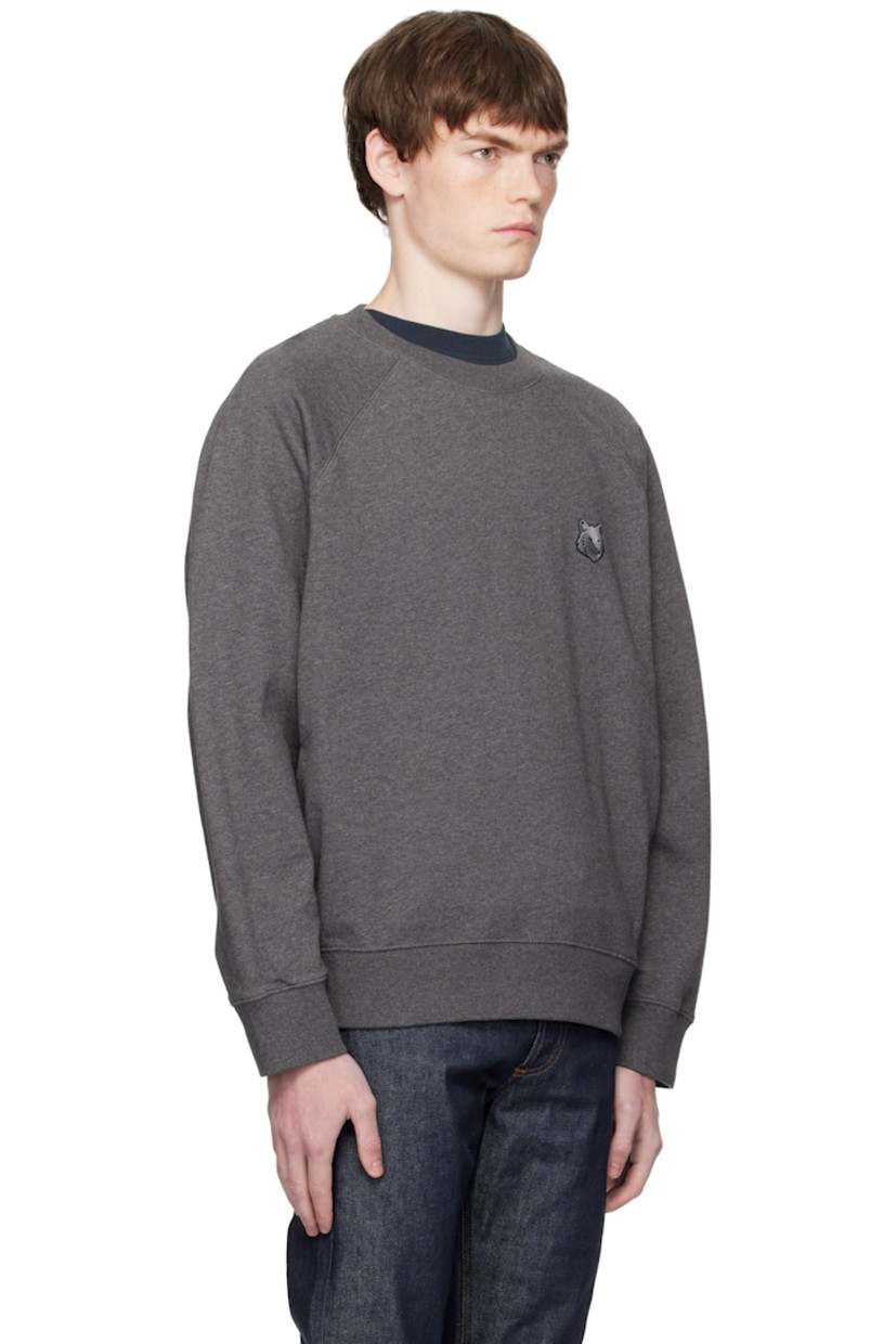 Cotton French terry sweatshirt.

· Rib-knit crewneck, cuffs, and hem
· Logo patch embroidered at chest
· Raglan sleeves

Supplier color: Dark Grey melange