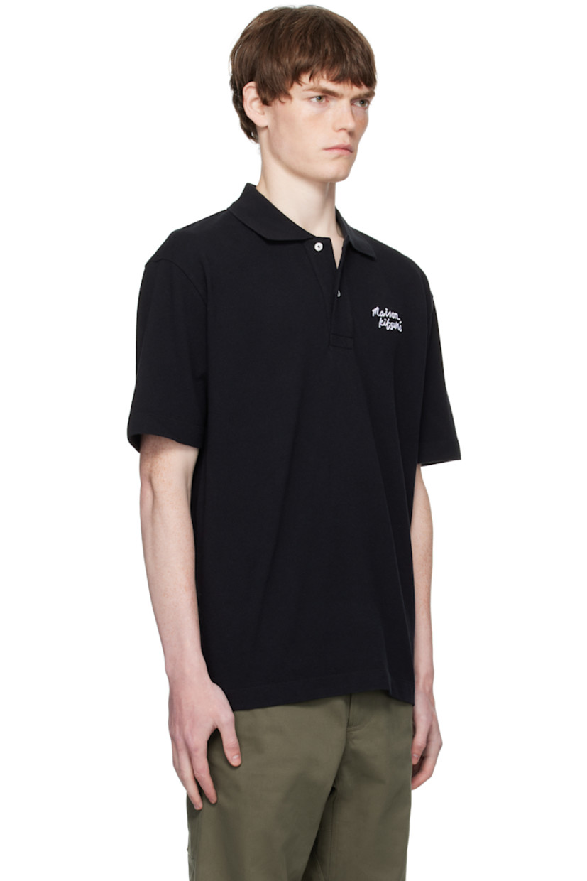 Cotton piqué polo.

· Rib-knit spread collar
· Two-button placket
· Logo embroidered at chest       
· Tennis-tail hem

Supplier color: Black/White
