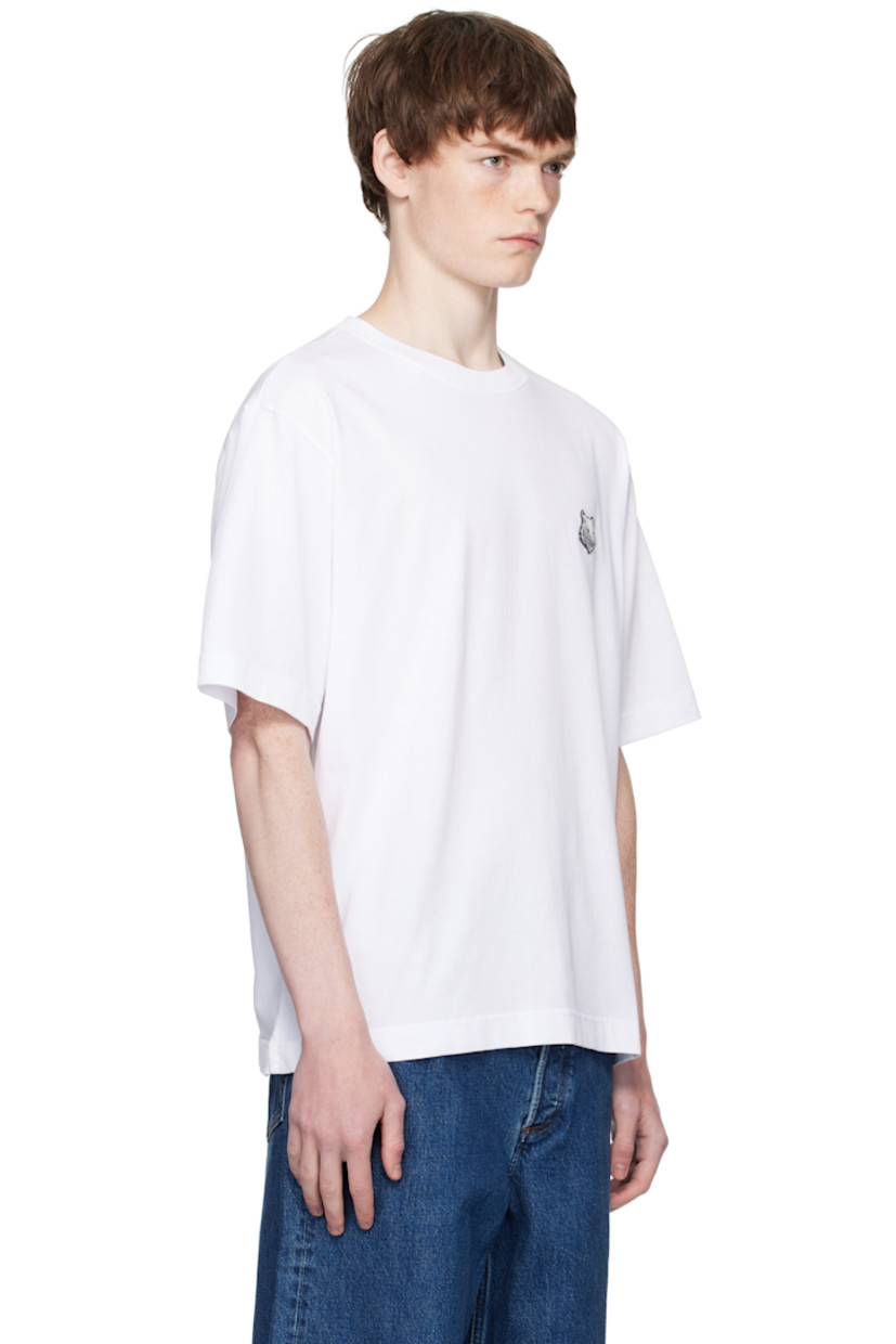 Cotton jersey T-shirt

· Rib-knit crewneck
· Logo embroidered at chest
· Tennis-tail hem

Supplier color: White