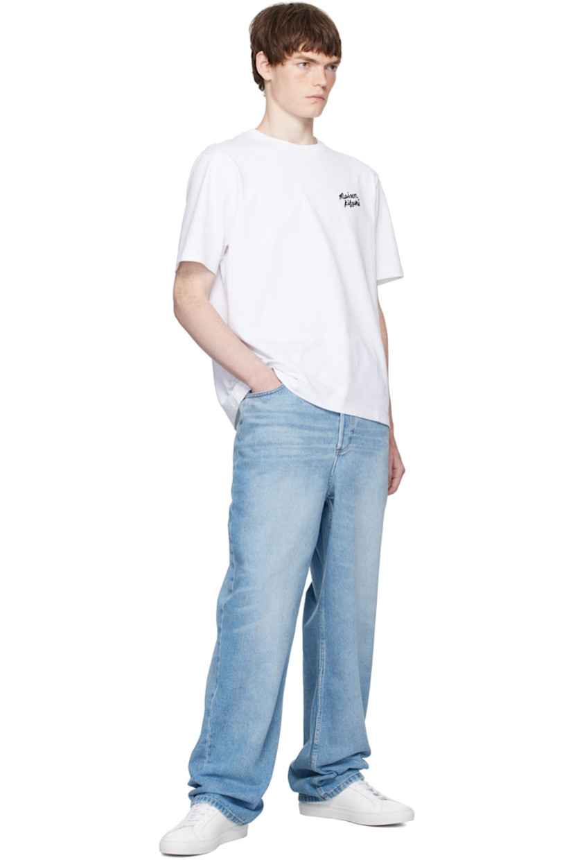 Cotton jersey T-shirt.

· Rib-knit crewneck
· Logo embroidered at chest

Supplier color: White/Black