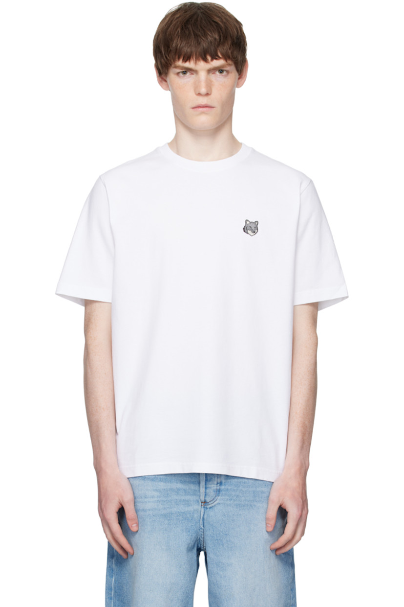Oversized cotton jersey T-shirt.

· Rib-knit crewneck
· Embroidered logo patch at chest 

Supplier color: White