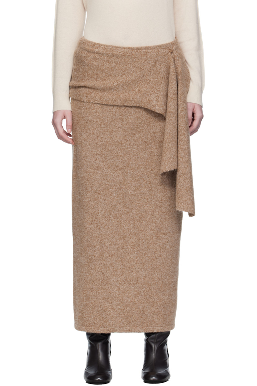 Knit nylon- and alpaca-blend maxi skirt. Includes knit nylon- and alpaca-blend scarf.

· Elasticized waistband
· Rib-knit hem
· Central slit at back

Supplier color: Bagel