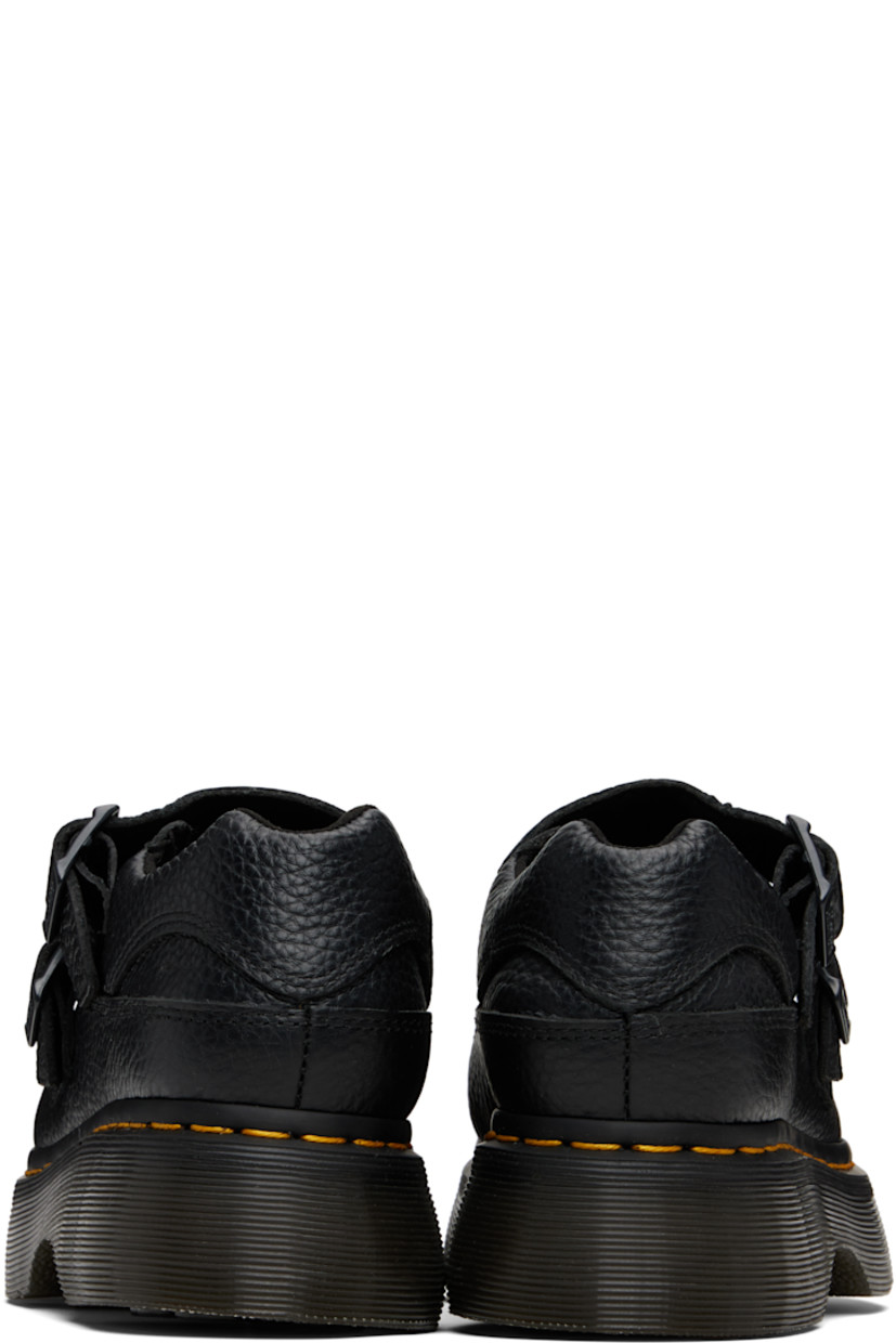 Grained leather Mary Jane-style loafers.

· Pin-buckle straps at vamp
· Padded collar
· Yellow topstitching at heat-sealed Goodyear welt
· Treaded Air Cushion rubber platform sole
· Platform: H1.75"

Supplier color: Black milled nappa