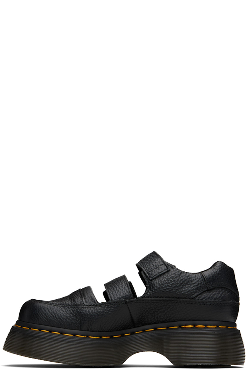 Grained leather Mary Jane-style loafers.

· Pin-buckle straps at vamp
· Padded collar
· Yellow topstitching at heat-sealed Goodyear welt
· Treaded Air Cushion rubber platform sole
· Platform: H1.75"

Supplier color: Black milled nappa