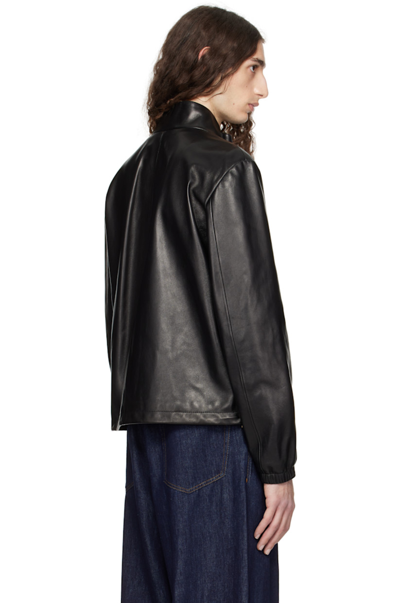 Grained lambskin jacket. 

· Stand collar
· Two-way zip closure
· Logo embossed at chest
· Zip pockets 
· Bungee-style drawstring at hem
· Elasticized cuffs
· Welt pocket at interior 
· Graphic-printed plain-woven lining 

Part of the La Vacanza collection.

Supplier color: Black