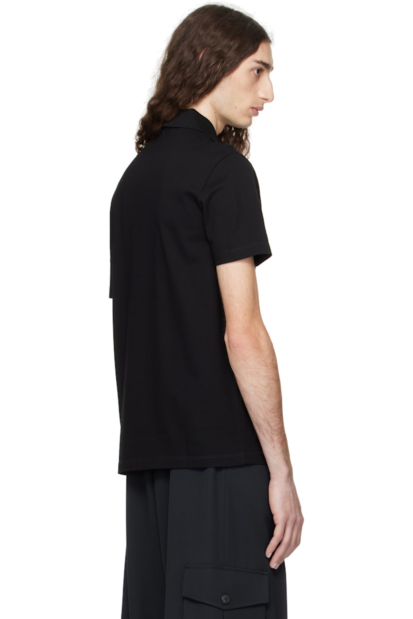 Cotton piqué polo.

· Rib-knit spread collar
· Medusa charm at half-zip placket 

Supplier color: Black