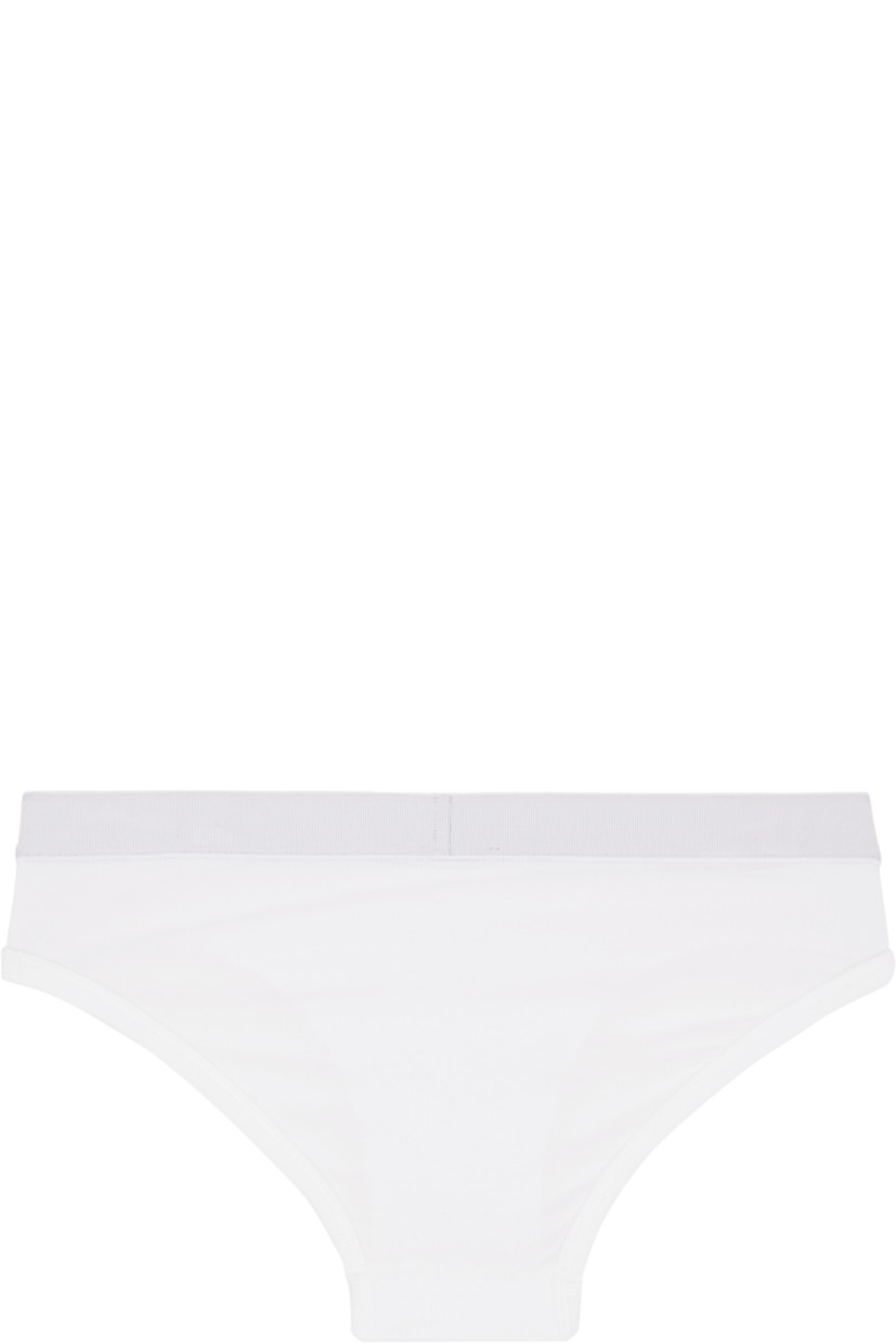 Rib-knit stretch cotton briefs. Logo-woven elasticized waistband.

Supplier color: White