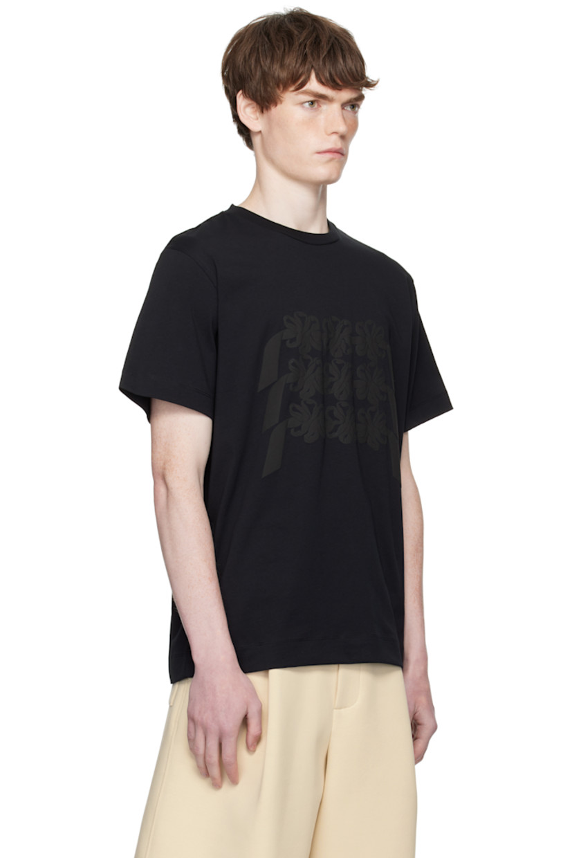 Cotton jersey T-shirt.

· Rib-knit crewneck
· Floral pattern bonded at front

Supplier color: Black/Black