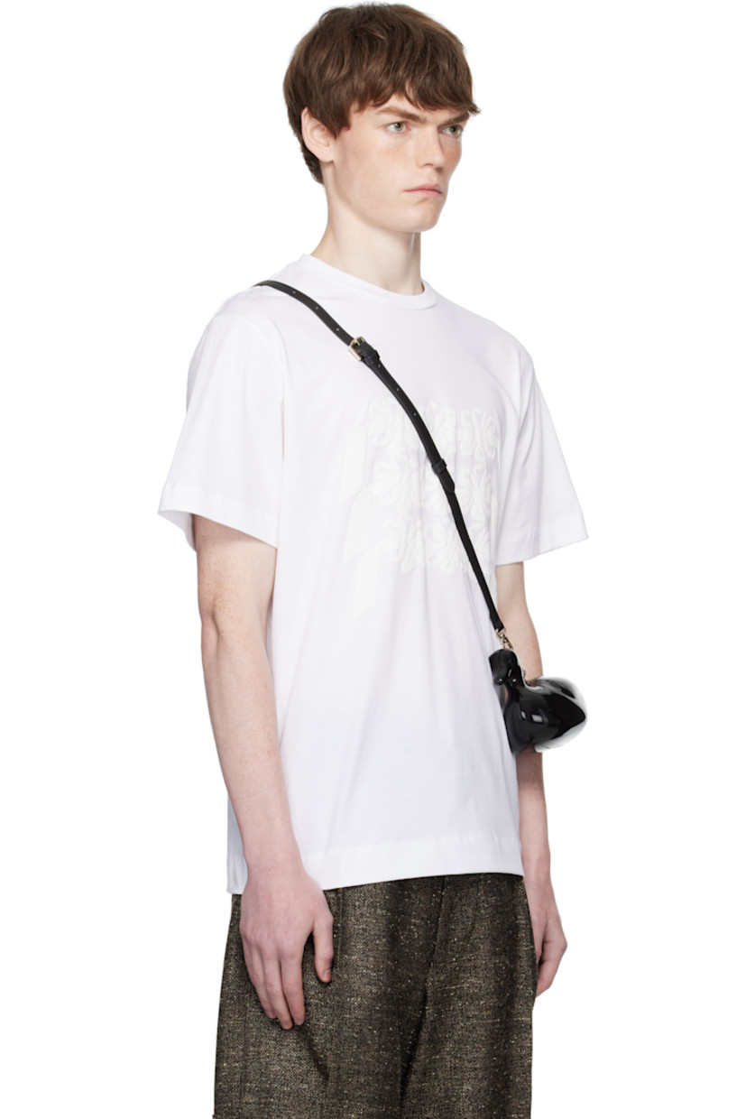 Cotton jersey T-shirt.

· Rib-knit crewneck
· Floral pattern bonded at front

Supplier color: White/White