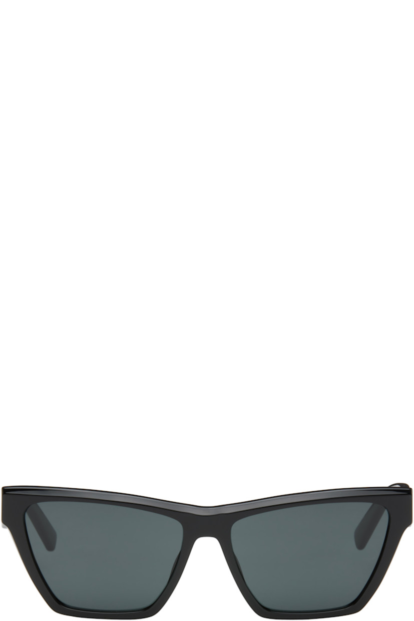 Cat-eye acetate-frame sunglasses in black.

· Gray lenses, category 3
· 100% UVA/UVB protection
· Integrated nose pads
· Logo hardware at temples
· Includes case
· Size: 58.15 145

Supplier color: Black/Light gold
