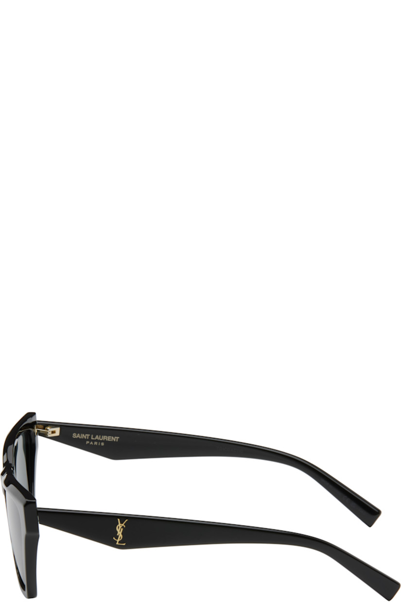 Cat-eye acetate-frame sunglasses in black.

· Gray lenses, category 3
· 100% UVA/UVB protection
· Integrated nose pads
· Logo hardware at temples
· Includes case
· Size: 58.15 145

Supplier color: Black/Light gold