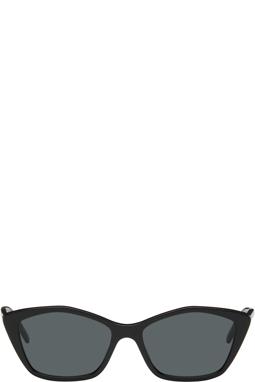 Cat-eye acetate-frame sunglasses in black.

· Gray lenses, category 3
· Integrated nose pads
· Logo stamp at temples
· Includes case
· Size: 57.17 145

Supplier color: Black