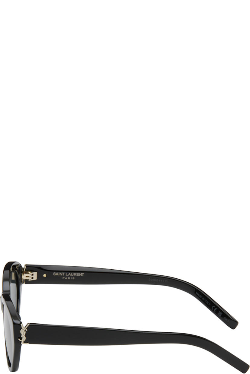 Cat-eye acetate-frame sunglasses in black.

· Gray lenses, category 3
· 100% UVA/UVB protection
· Integrated nose pads
· Logo hardware at hinges
· Includes case
· Size: 54.18 140

Supplier color: Black/Light gold/Black