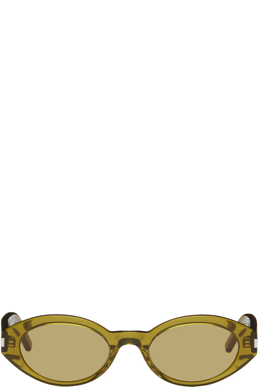 Cat-eye transparent acetate-frame sunglasses in green.

· Green lenses, category 2
· Integrated nose pads
· Logo etched at temples
· Exposed core wires
· Includes case
· Size: 51.20 140

Supplier color: Green