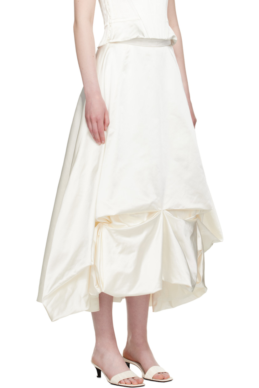 Polyester- and silk-blend duchesse satin maxi skirt. 

· Modified bubble hem 
· Zip closure at back

Part of the SSENSE Bridal capsule.

Supplier color: Ivory