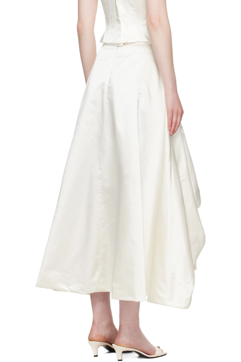 Polyester- and silk-blend duchesse satin maxi skirt. 

· Modified bubble hem 
· Zip closure at back

Part of the SSENSE Bridal capsule.

Supplier color: Ivory