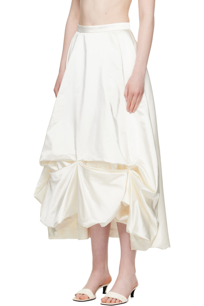 Polyester- and silk-blend duchesse satin maxi skirt. 

· Modified bubble hem 
· Zip closure at back

Part of the SSENSE Bridal capsule.

Supplier color: Ivory
