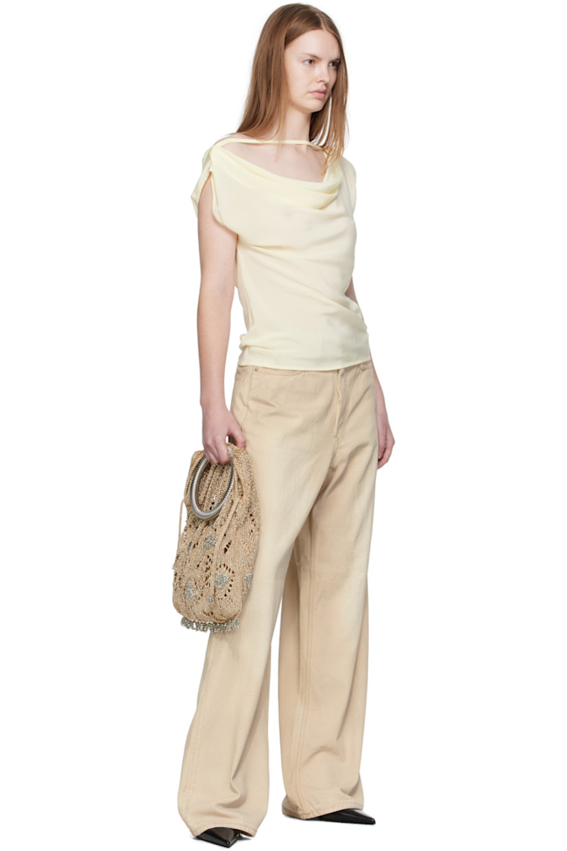 Silk crêpe top. 

· Semi-sheer 
· Draping throughout 
· Strap at cowl neck

Part of the Elemental 06 collection.

Supplier color: Sorbet yellow