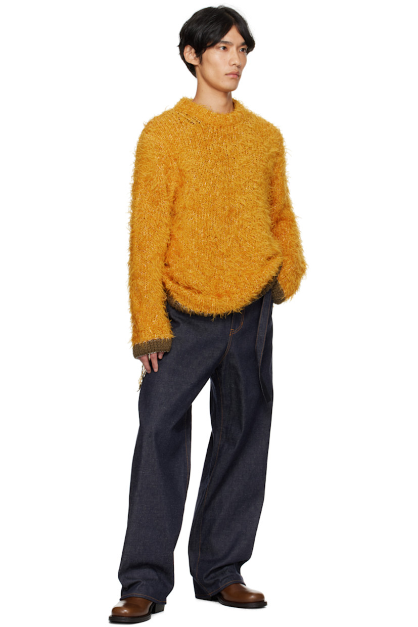 Shag-knit sweater.

· Rib-knit crewneck, hem, and cuffs
· Extended trim at hem and cuffs

Supplier color: Yellow