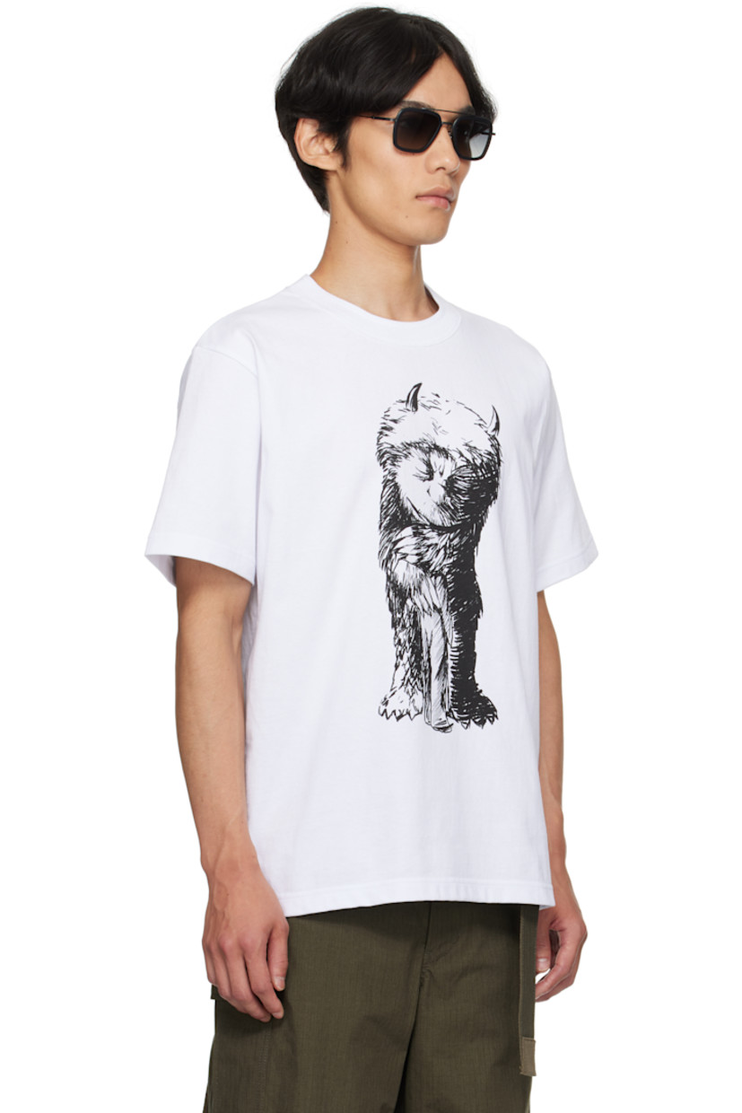 Cotton jersey T-shirt. 

· Rib-knit crewneck
· Graphic printed at front 
· Logo and text printed at back 

Part of the Where The Wild Things Are capsule.
 
Supplier color: White