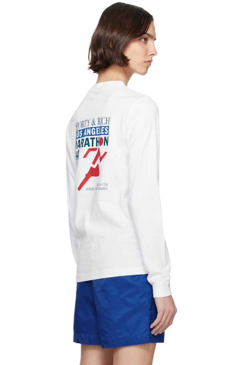Garment-dyed 6.5 oz cotton jersey T-shirt.

· Pre-shrunk
· Rib-knit crewneck and cuffs
· Logo, text, and graphic printed at chest and back

Supplier color: White/Multi