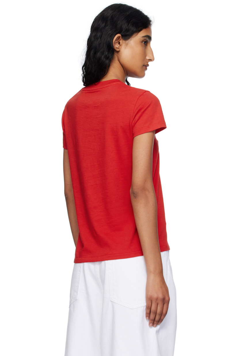 Washed cotton jersey T-shirt. Rib-knit crewneck.

Supplier color: Pimento