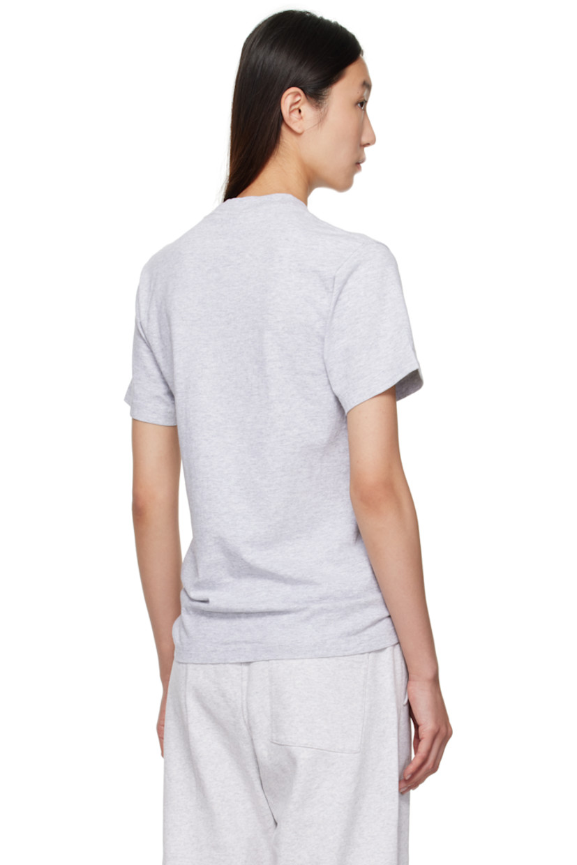 Cotton-blend jersey T-shirt.

· Pre-shrunk
· Rib-knit crewneck
· Logo and text printed at chest

Supplier color: Heather Gray/Navy