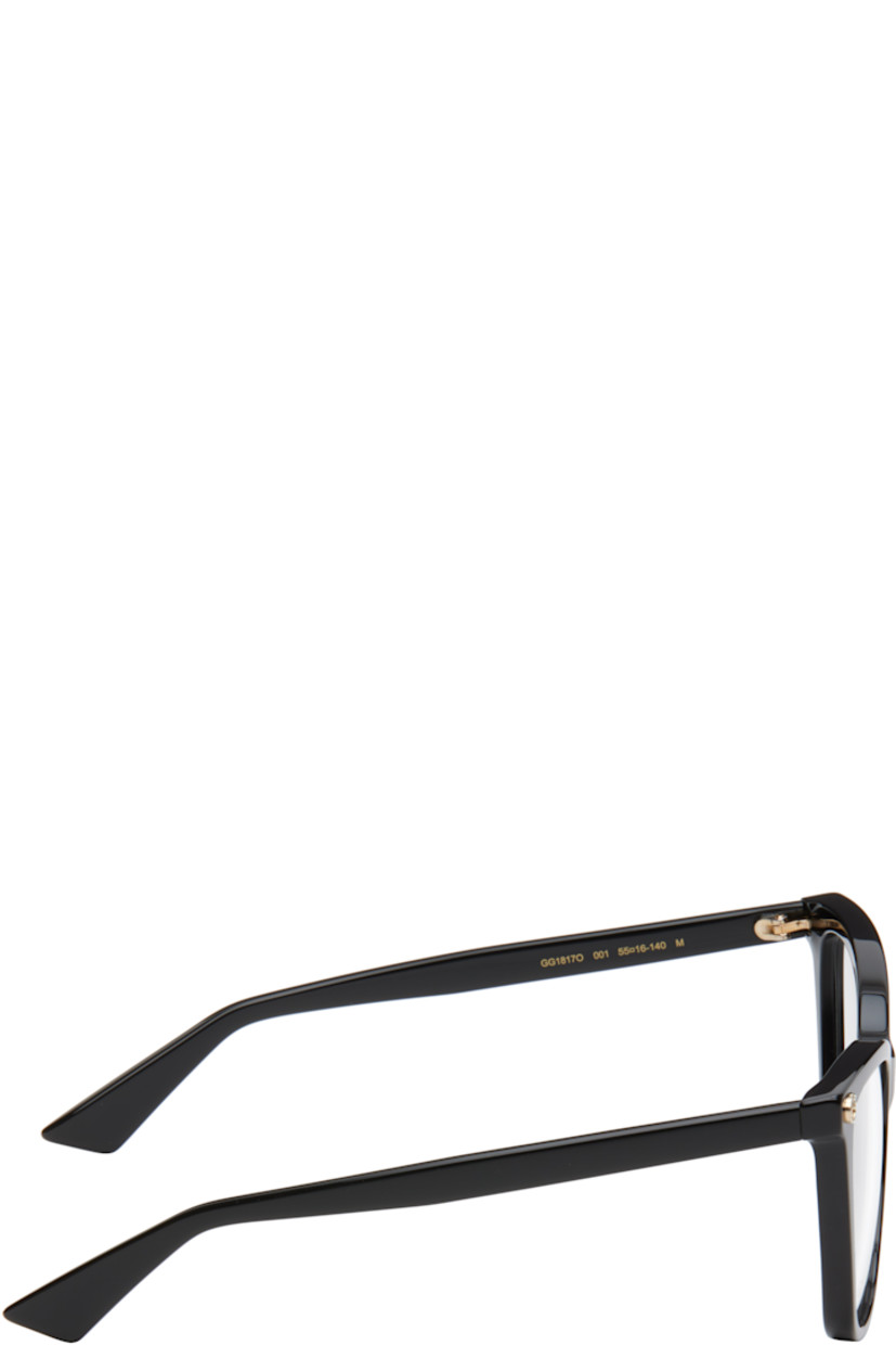 Cat-eye acetate-frame optical glasses in black.

· Integrated nose pads
· Logo hardware at face
· Includes pouch
· Size: 55.16 140

Supplier color: Black