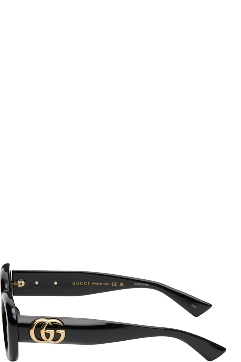 Oval acetate-frame sunglasses in black.

· Gray lenses
· 100% UVA/UVB protection, category 3
· Logo etched at lens
· Integrated nose pads
· Logo hardware at temples
· Includes pouch
· Size: 53.18 145

Supplier color: Black